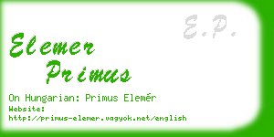elemer primus business card